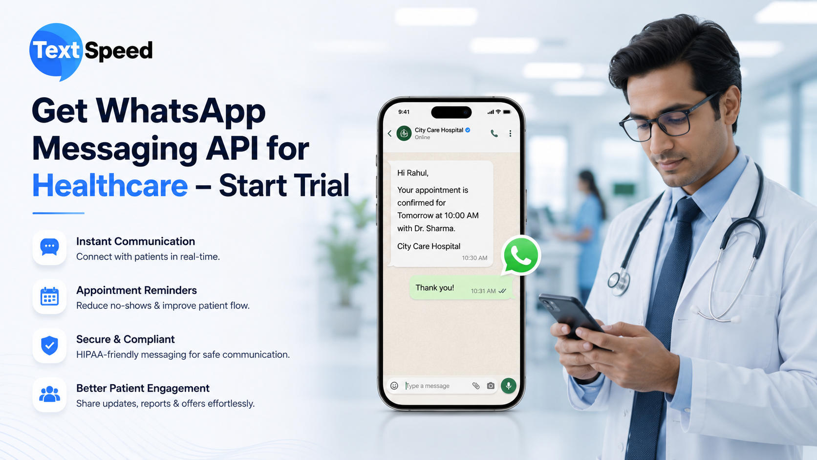 Get WhatsApp Messaging API for Healthcare – Start Trial